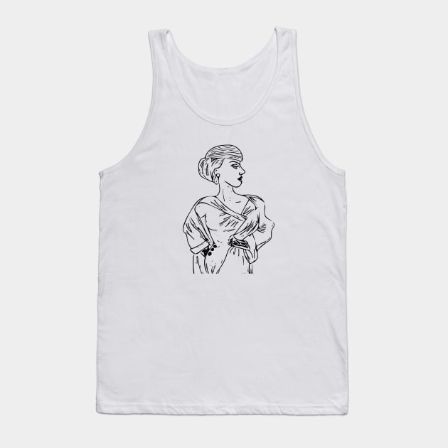 Dressed up Woman Tank Top by fruitfulart